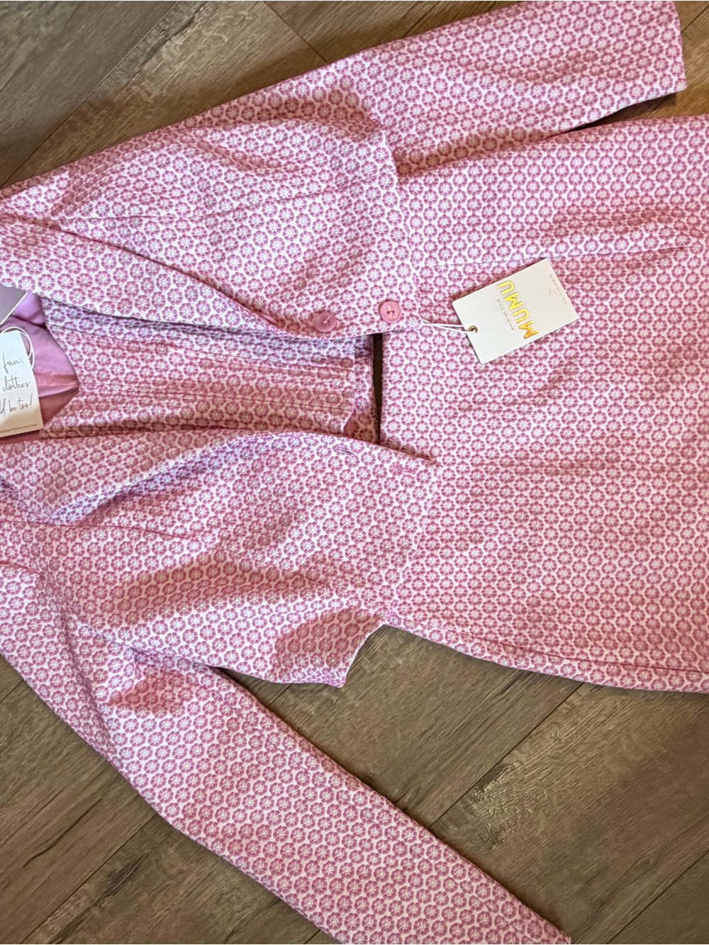 Show Me Your MuMu Pink Patterned SET Top skirt and blazer